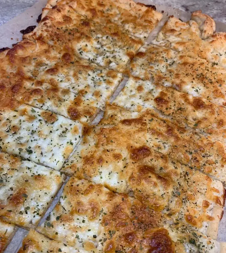 Easy Cheesy Garlic Bread completed and sliced