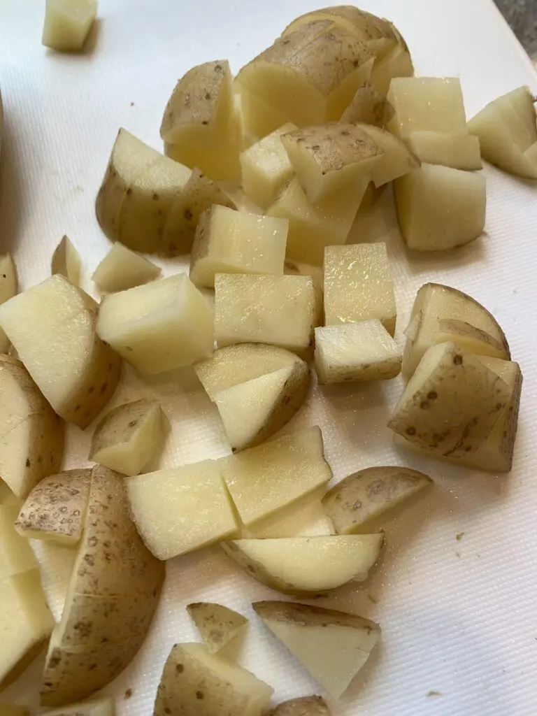 potatoes cut into small pieces