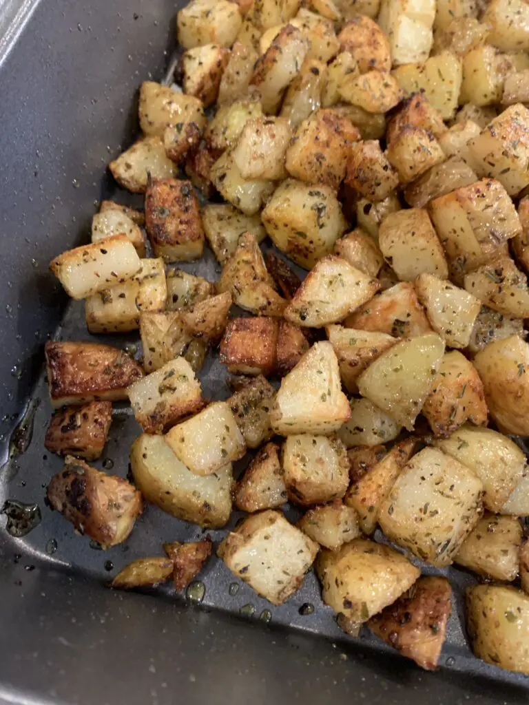 the potatoes half roasted
