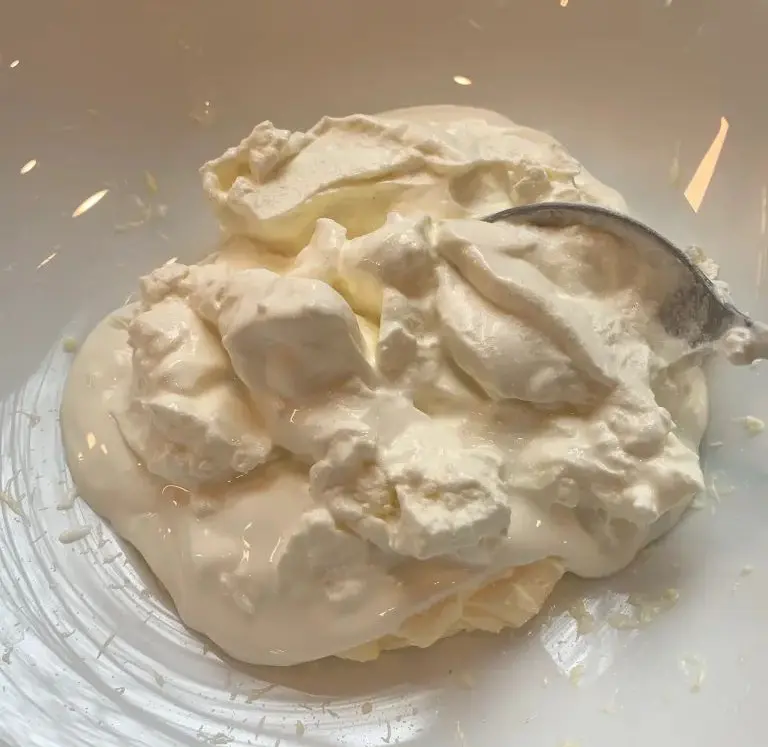 sour cream and mayonnaise in a bowl