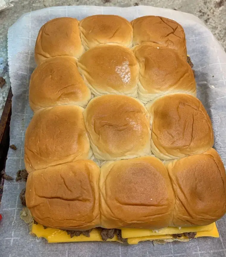 top of Hawaiian rolls