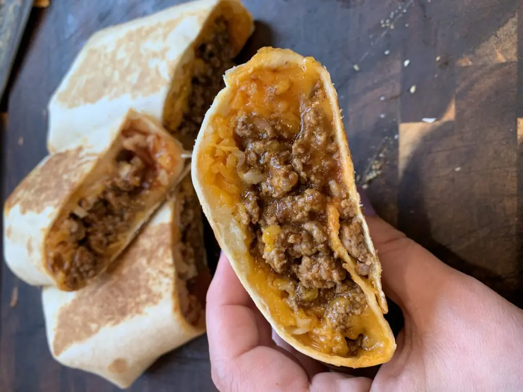 diagonally cut beef meximelts