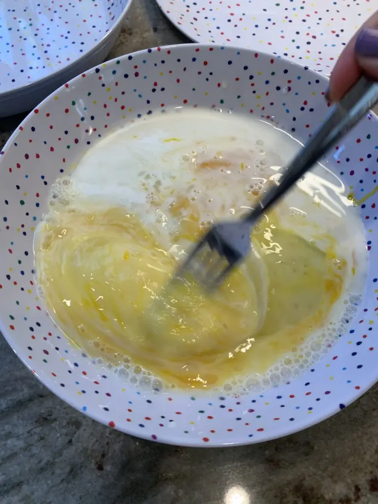 mixing egg wash