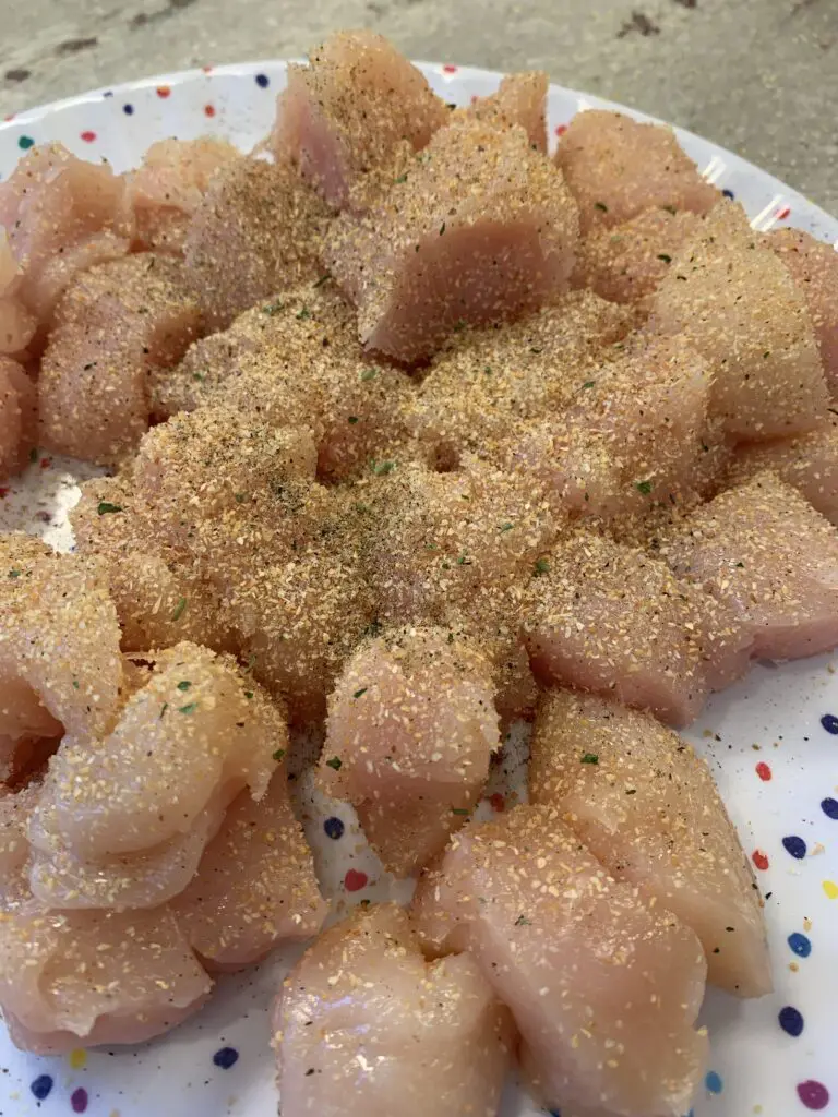 seasoned cubed chicken 