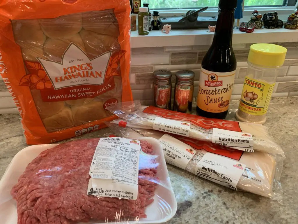 hawaiian roll cheeseburger slider ingredients