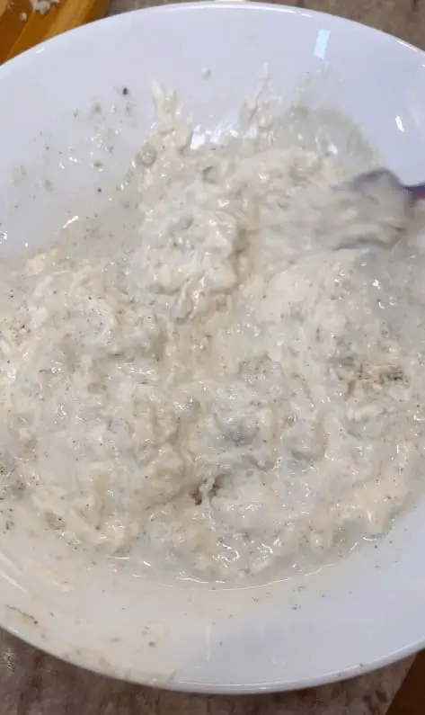 blur cheese ingredients mixed