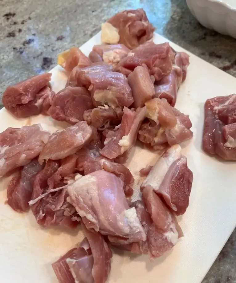 cubed chicken thighs