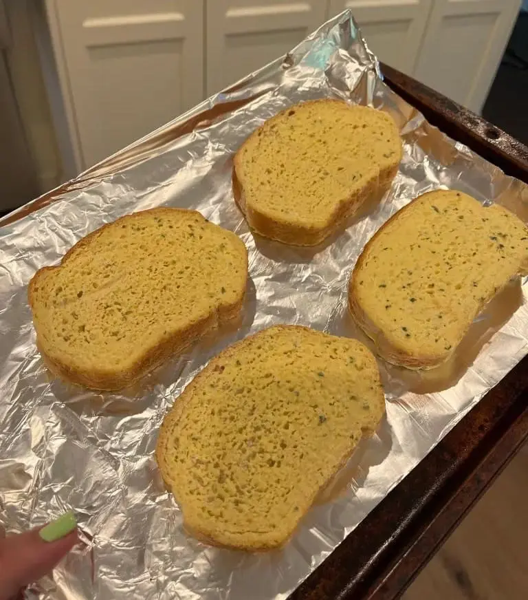 Texas toast on baking sheet