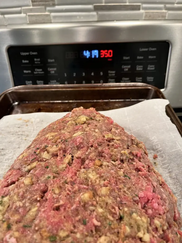 preheated oven and meatloaf