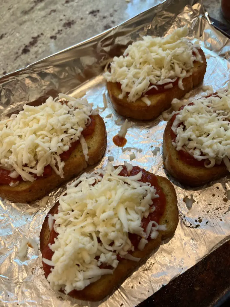 shredded cheese going on toast