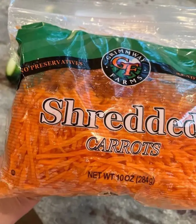shredded carrots bag