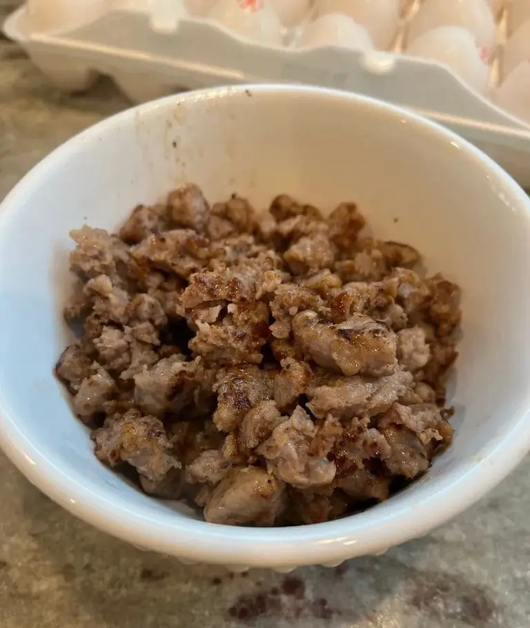 crumbled sausage
