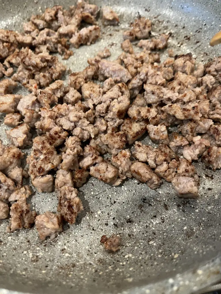 crumbled sausage