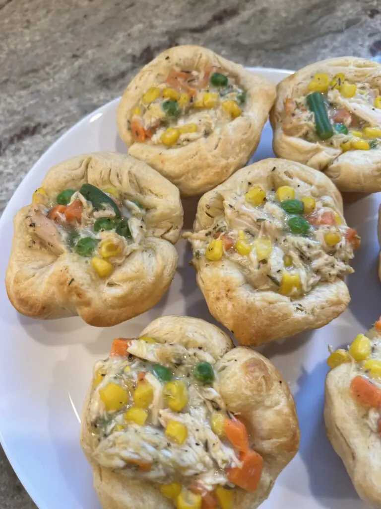 plated chicken pot pies