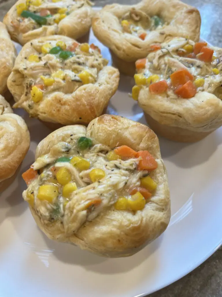 plated mini chicken pot pies