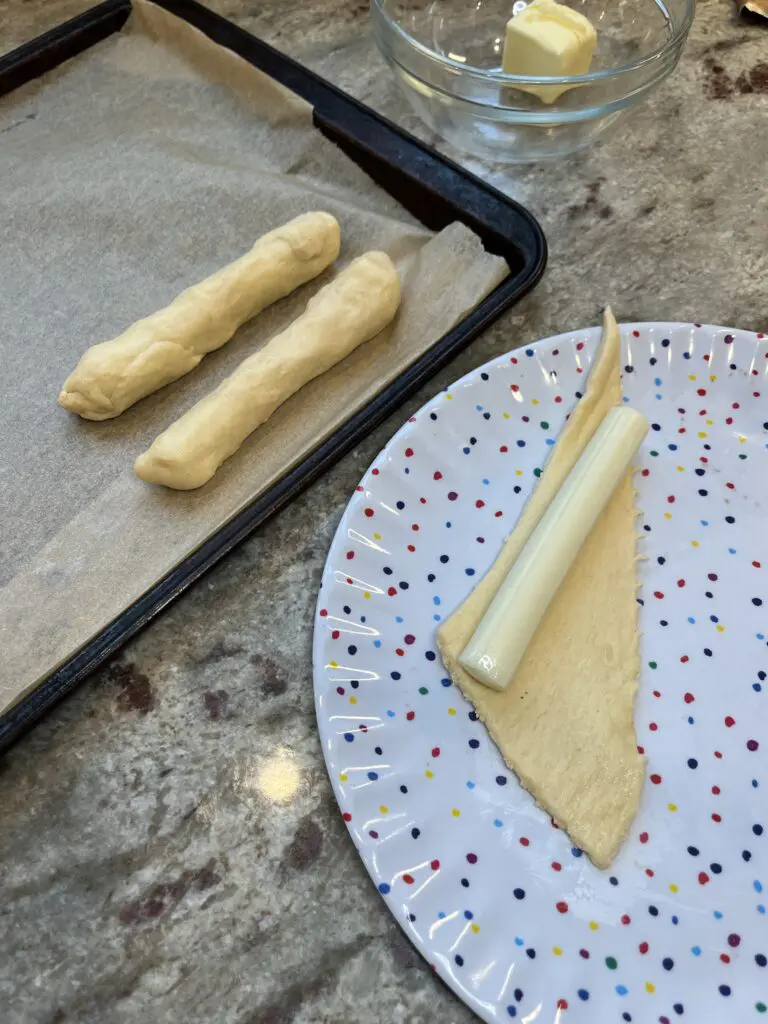 string cheese in a crescent roll