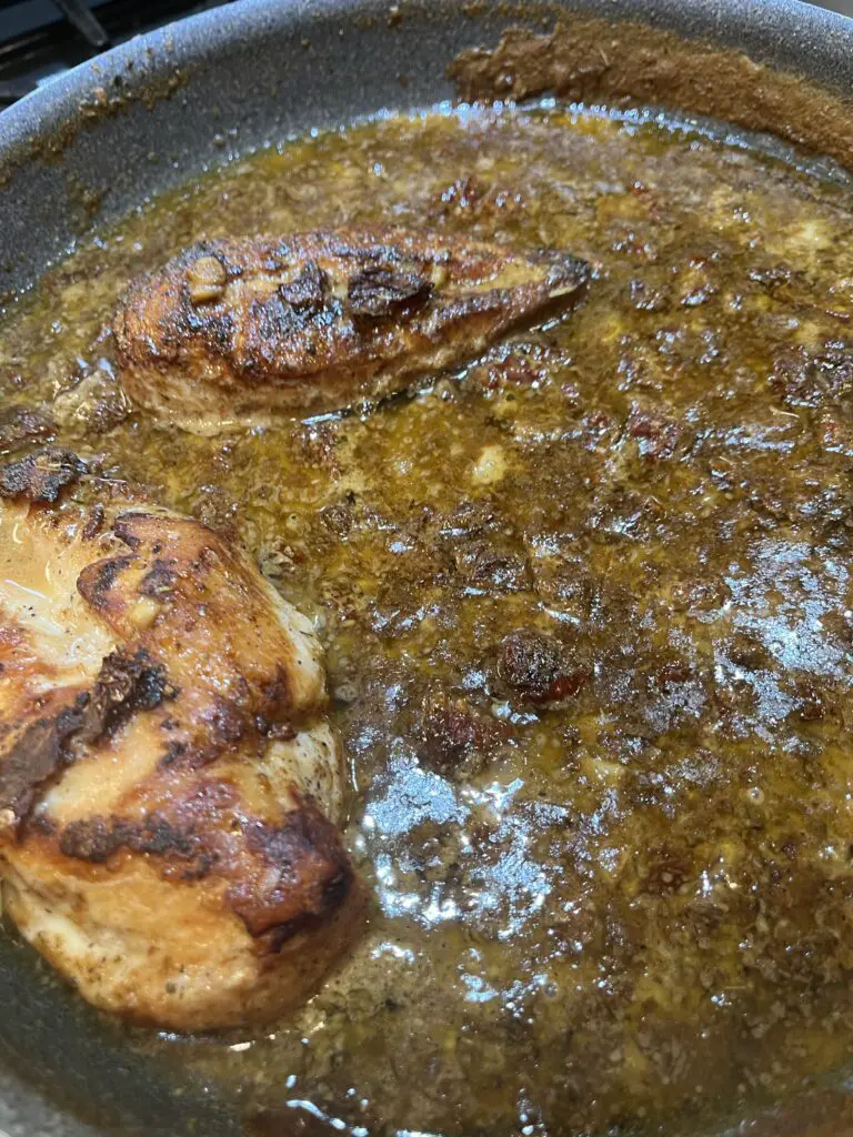 chicken breast in pan sauce