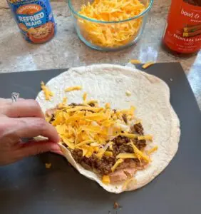 rolling up the tortilla