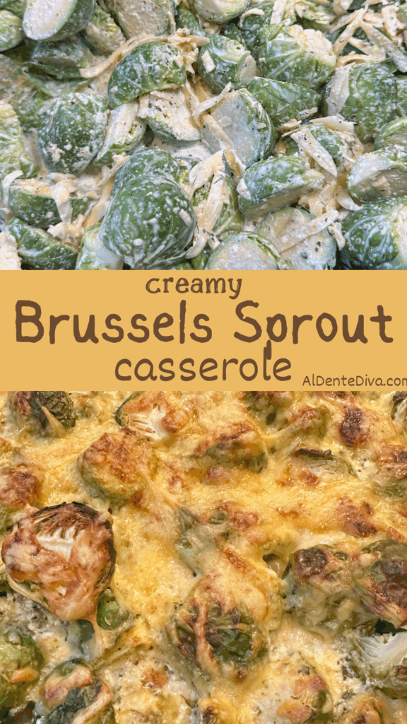 Link to Creamy Brussels Sprout Casserole recipe by Al Dente Diva