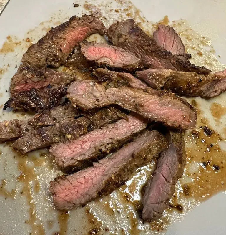 sliced steak
