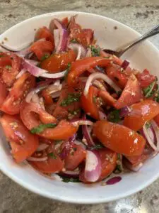 finished marinated tomatoes