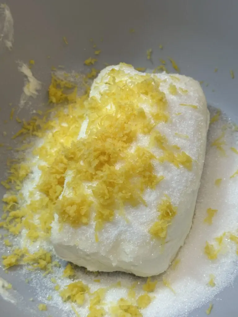 cheesecake ingredients in a bowl