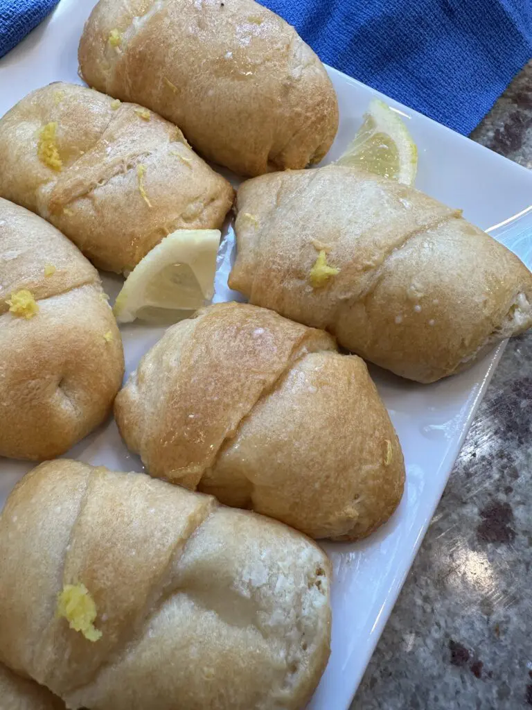 finished lemon cheesecake crescent rolls