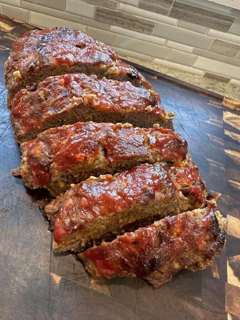 sliced completed bacon cheeseburger meatloaf