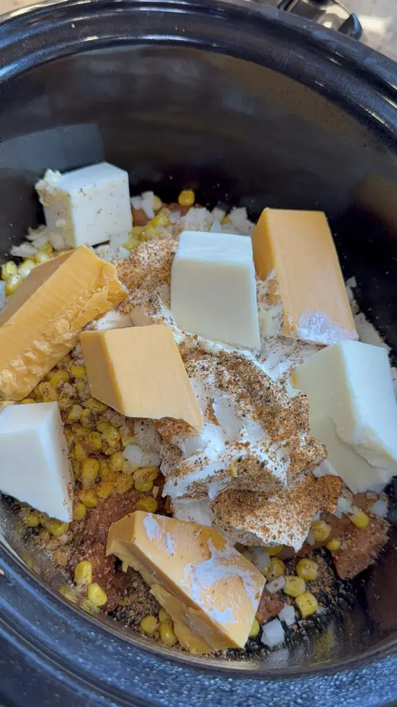 street corn chicken ingredients in the crockpot