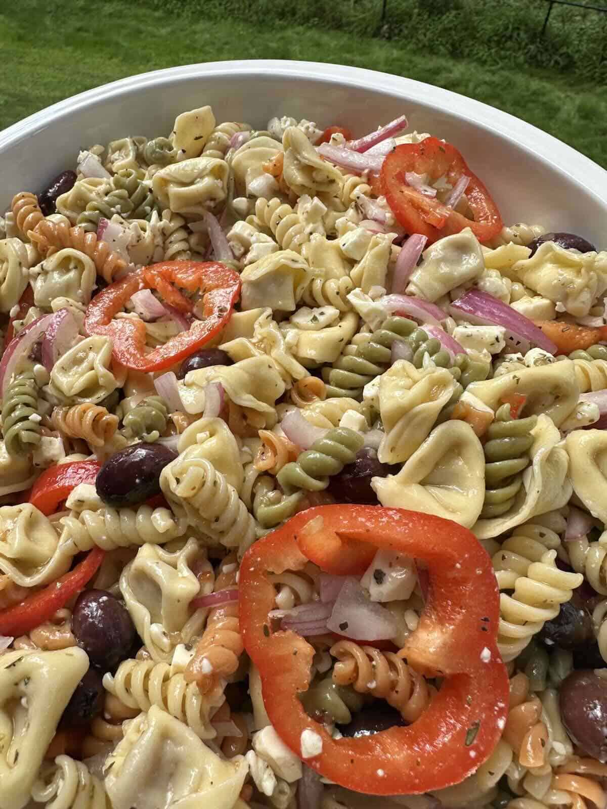 finished tortellini salad