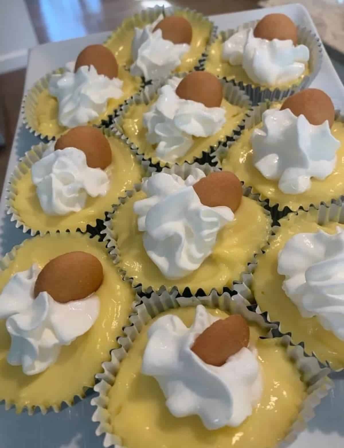 finished mini banana cream pies