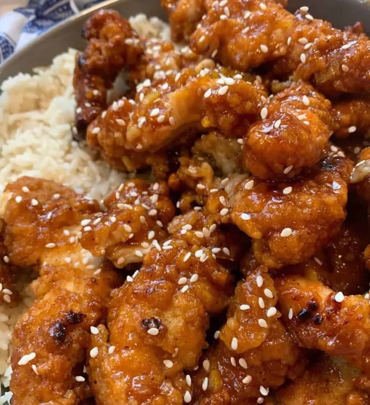 finished orange chicken