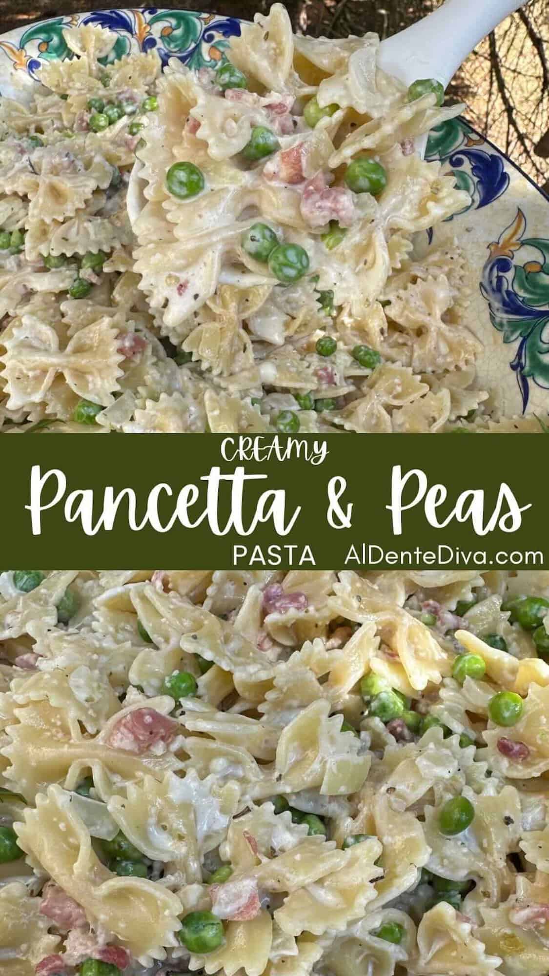 creamy pancetta and peas cover
