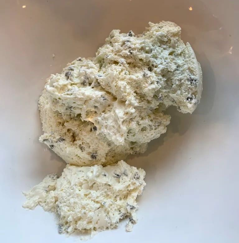 chive cream cheese in a bowl