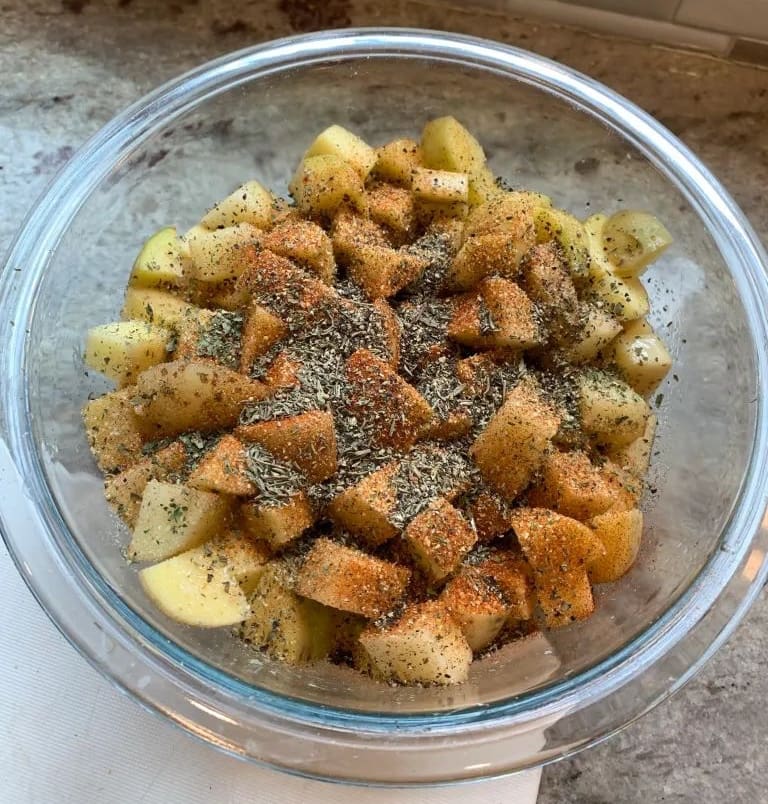 seasoned cubed potatoes