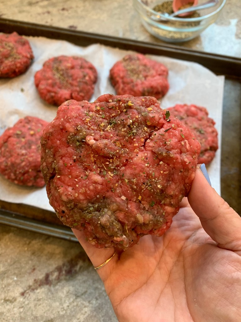 seasoned beef burger patties