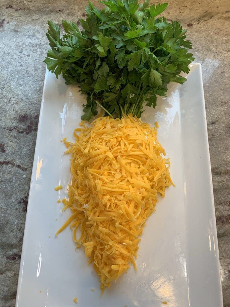 the easter carrot cheese ball formed