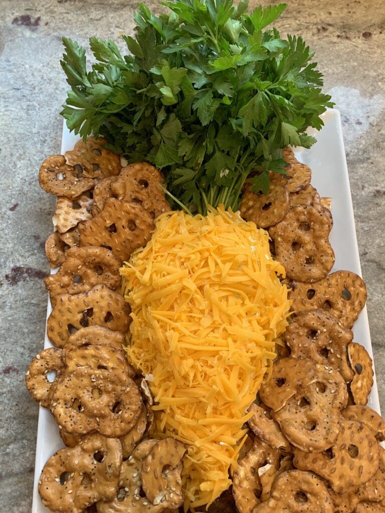 Plated carrot cheese ball