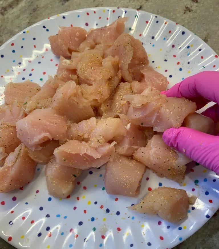 chicken tenderloins cut into pieces