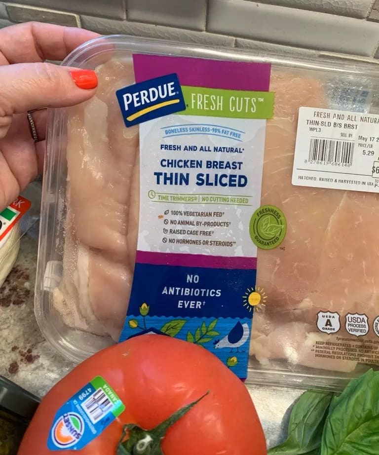 thinly sliced chicken