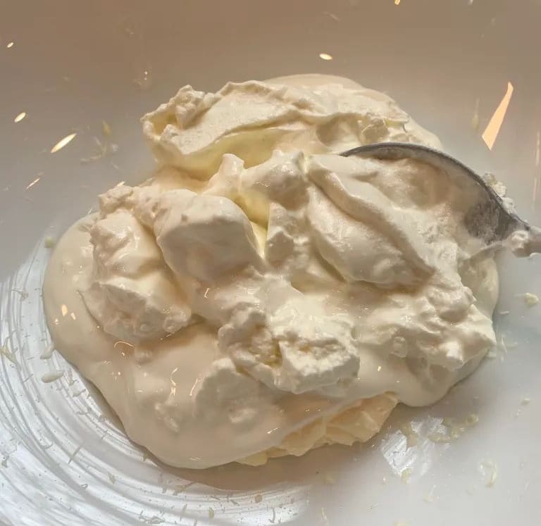 sour cream and mayonnaise in a bowl