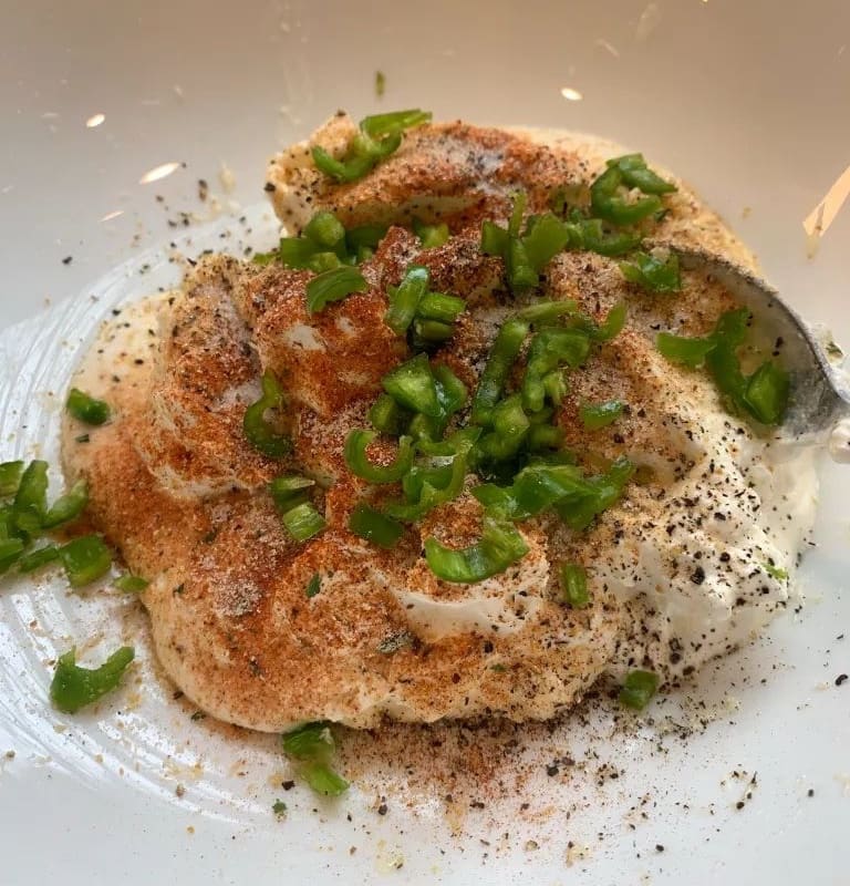 chopped jalapeños added to the other ingredients