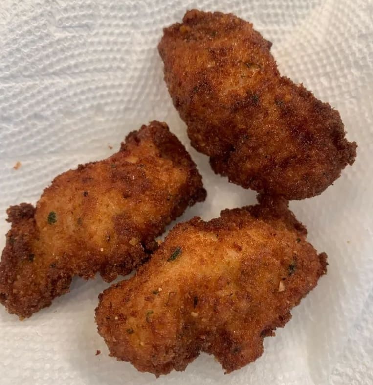 fried chicken draining