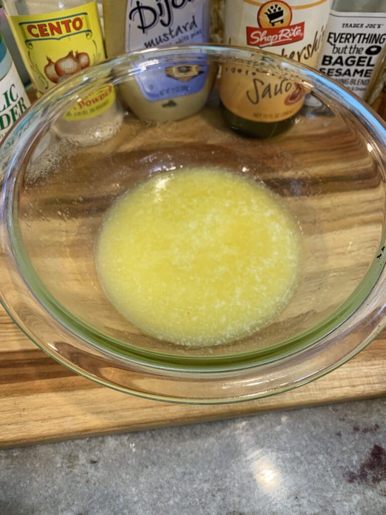 melted butter in a bowl