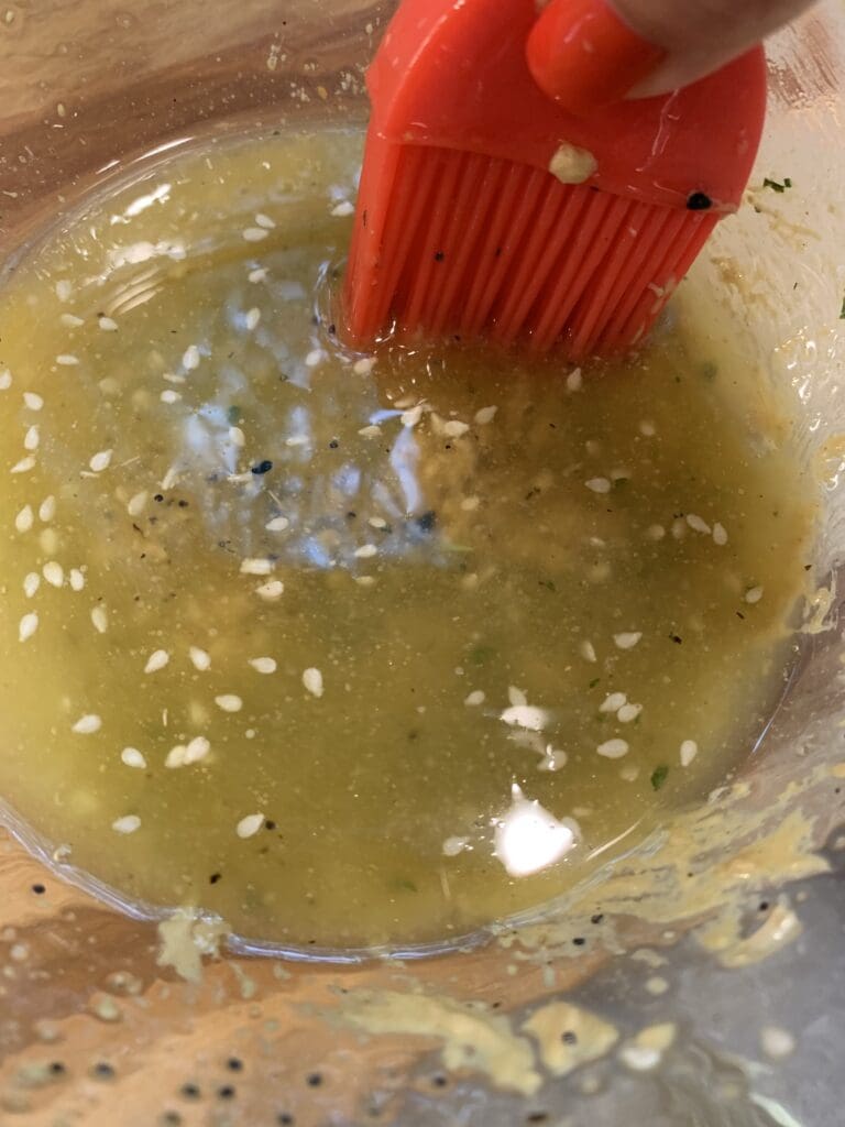 stirring the butter glaze