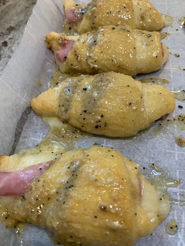 crescent rolls with the glaze on top