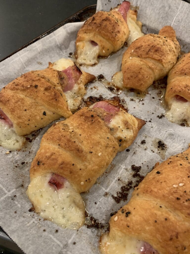 finished ham and cheese crescent rolls