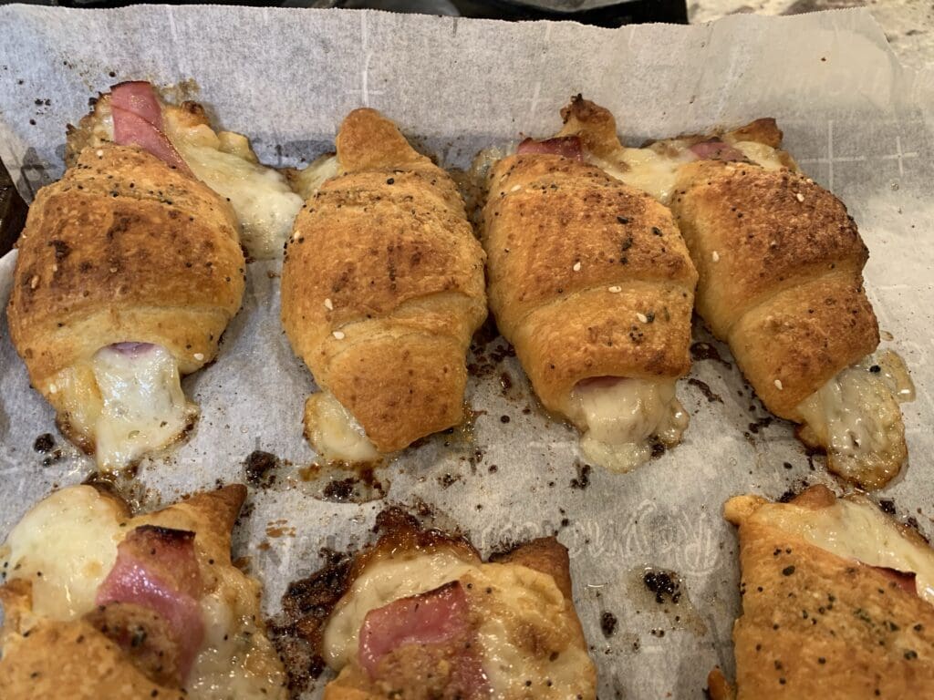 baked ham and swiss crescent rolls