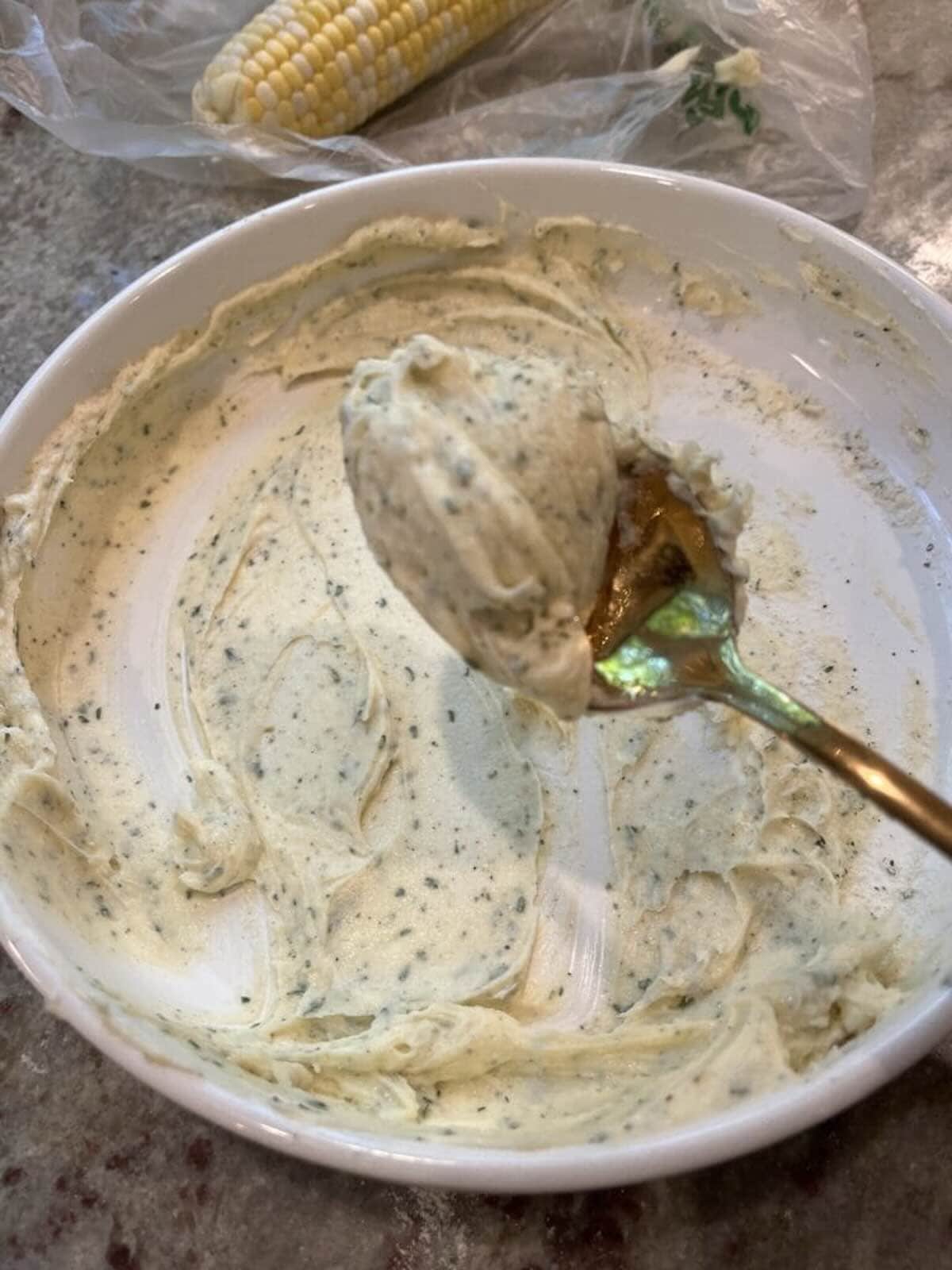 ranch butter corn in a bowl