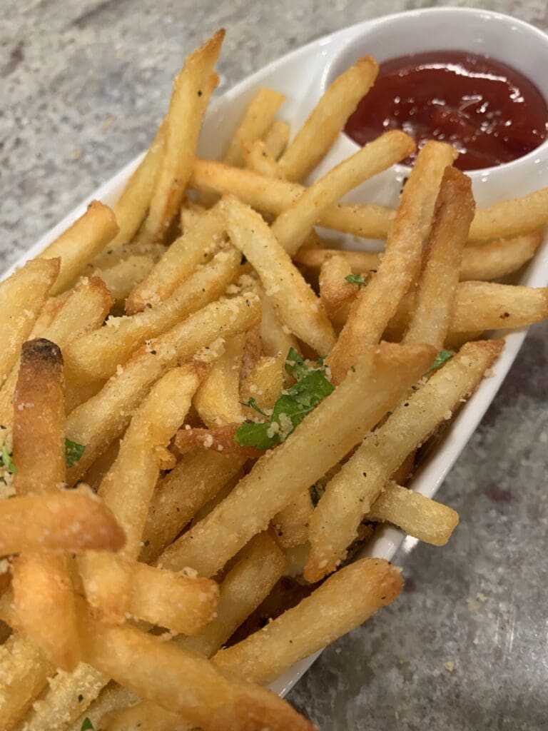 plated French fries
